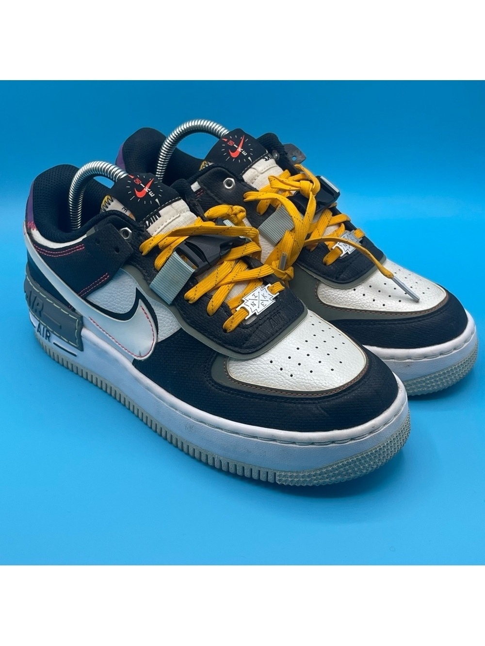 Nike Kids Black White and Yellow Sneakers